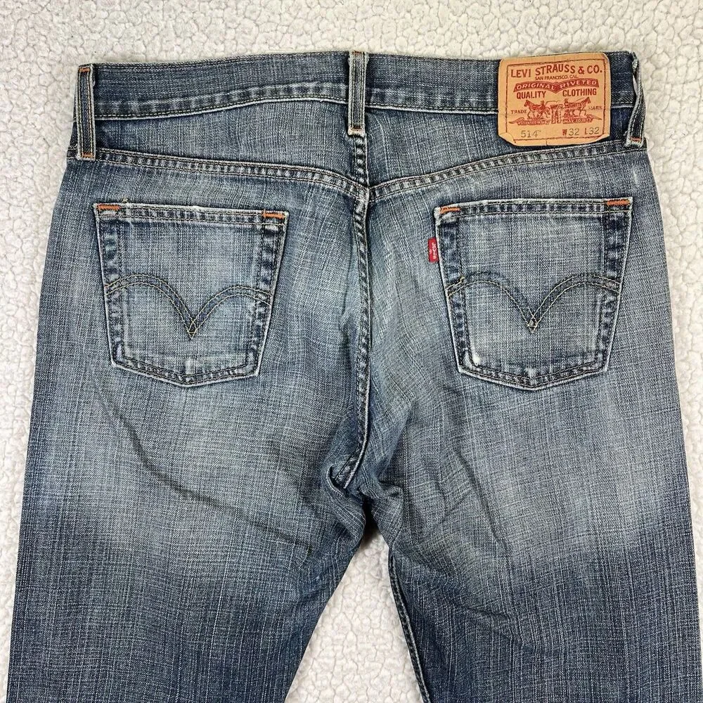 Levi’s 514 Jeans Men’s Size‎ 32x32 Blue Slim Straight Y2K Grunge Streetwear